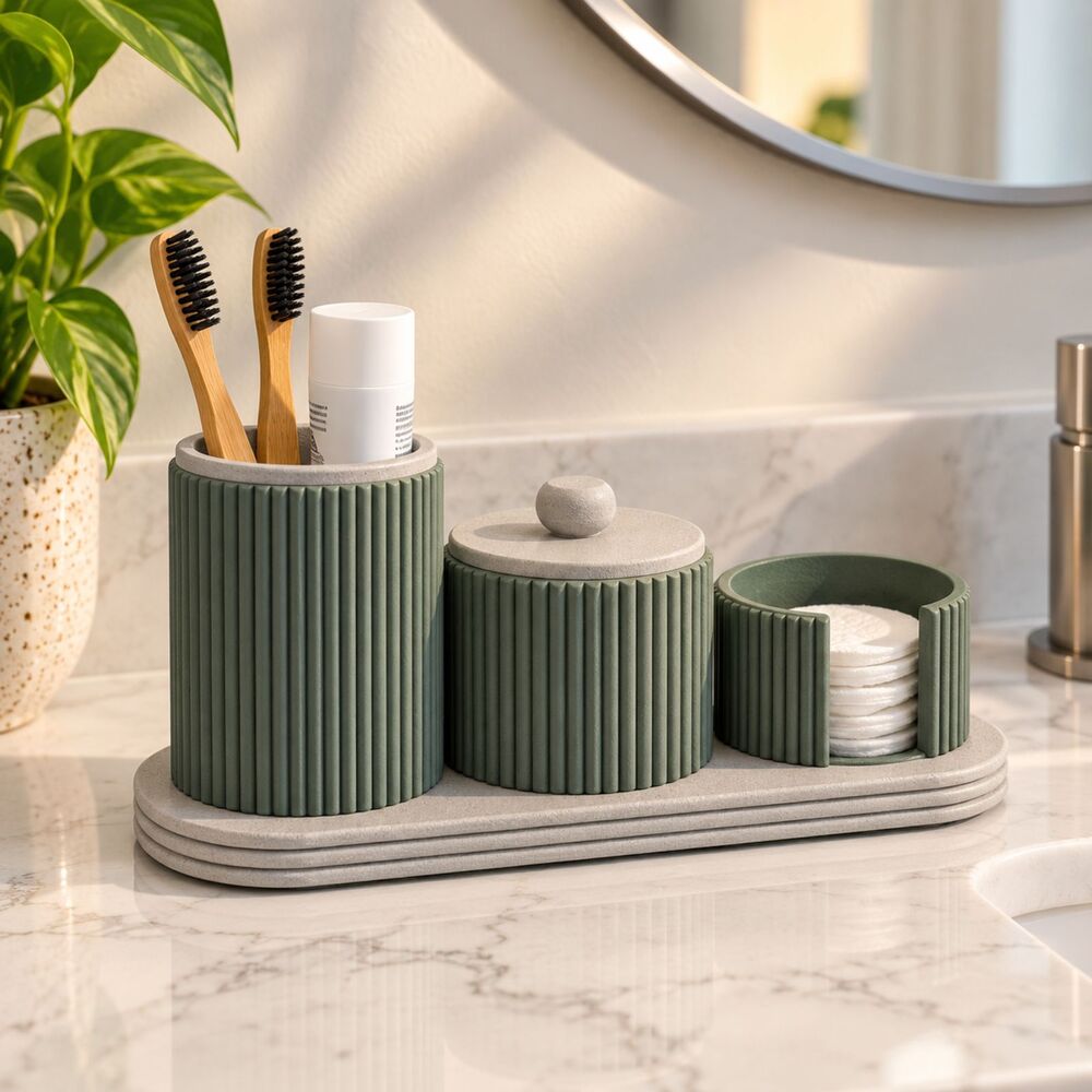 Vanity Organizer Set, Bathroom Countertop Organizer, Makeup and Skincare Storage